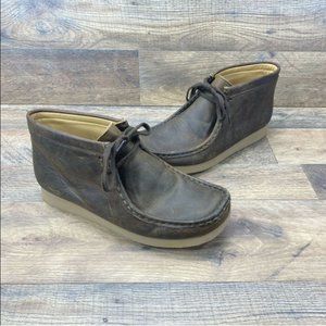 CLARKS Originals Women's Wallabee Boot Beeswax Leather Brown 6W